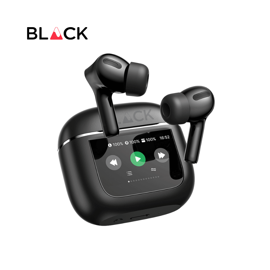 BLACK BassBuds 2 True Wireless (TWS) Earbuds with Smart Touch Screen, Upto 30H Playtime, 1 Yr Warranty
