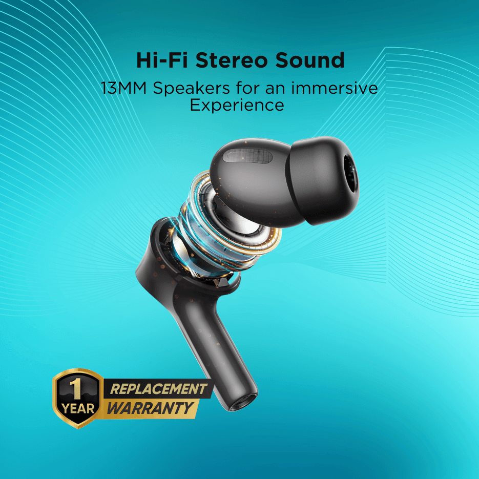 BLACK BassBuds 2 True Wireless (TWS) Earbuds with Smart Touch Screen, Upto 30H Playtime, 1 Yr Warranty