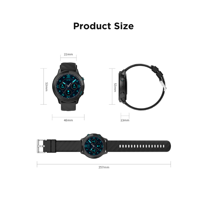 BLACK Fit 2 Health Monitor Smart Watch, upto 15 Day battery, 1.5in screen, 1Yr Warranty