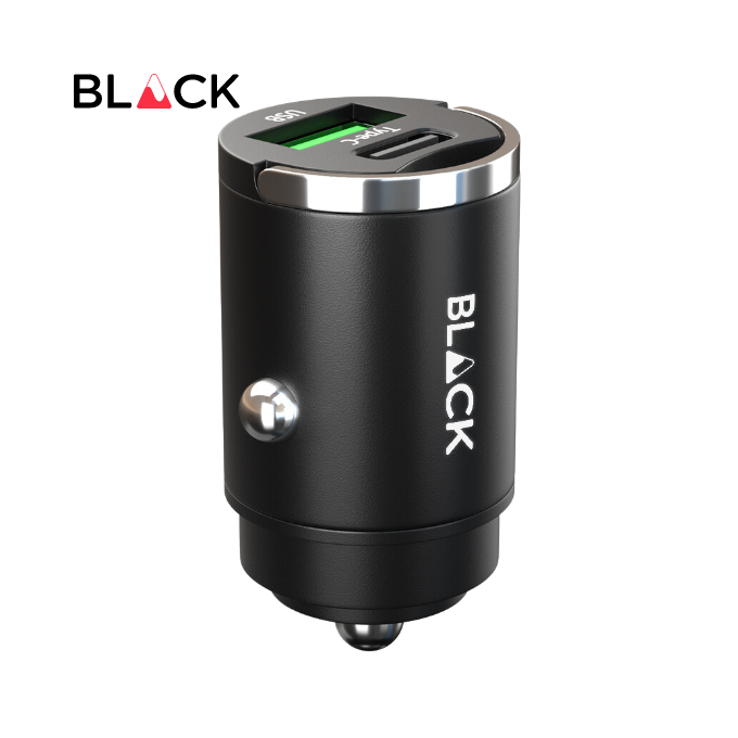 BLACK Power C 2 in 1 Fast Car Charger Metal 100W with USB A and C, 1Yr warranty