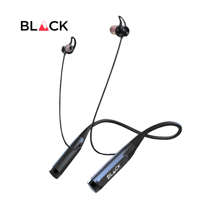 BLACK BassBand 2 Wireless Bluetooth Neckband with Mic, Upto 120H Playtime, 1 Yr Warranty