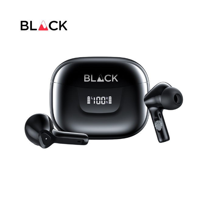 BLACK BassBuds True Wireless (TWS) Earbuds with Mic, Upto 30H Playtime, 1 Yr Warranty