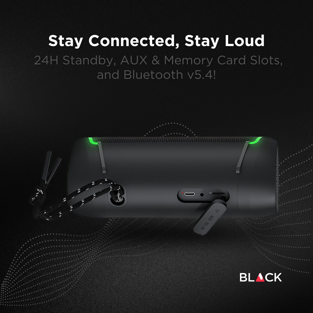 BLACK BassBox 2 Wireless Bluetooth Speaker, 12W, Upto 9H Playtime, 1 Yr Warranty